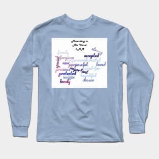 What God Says About Me Butterfly Word-Art Long Sleeve T-Shirt